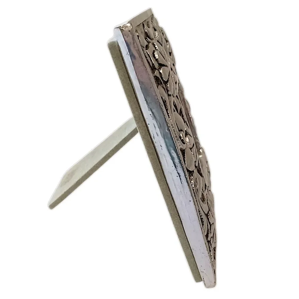 Vintage Ornate‎ Resin Picture Photo Frame Silver Tone Floral Scroll 6x6 Medieval